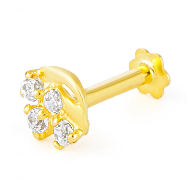 18ct Yellow Gold Nose Pin UK