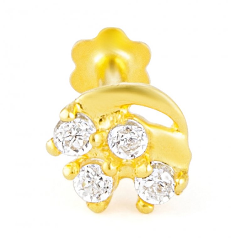 18ct Yellow Gold Nose Pin UK
