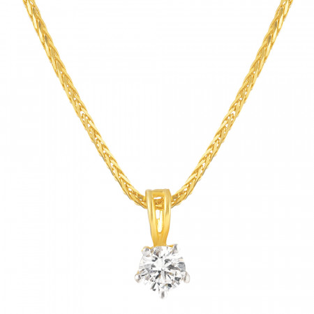 22ct Gold Single Stone Pendant