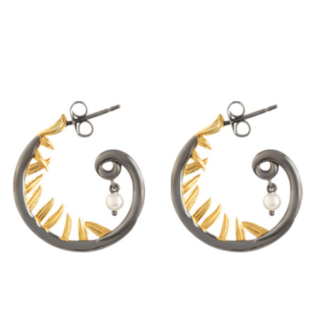 Artemisia Sterling Silver Hoop Pearl Earring