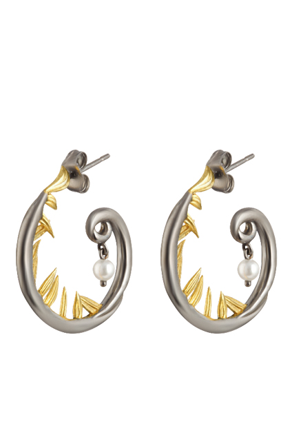 Artemisia Sterling Silver Hoop Pearl Earring
