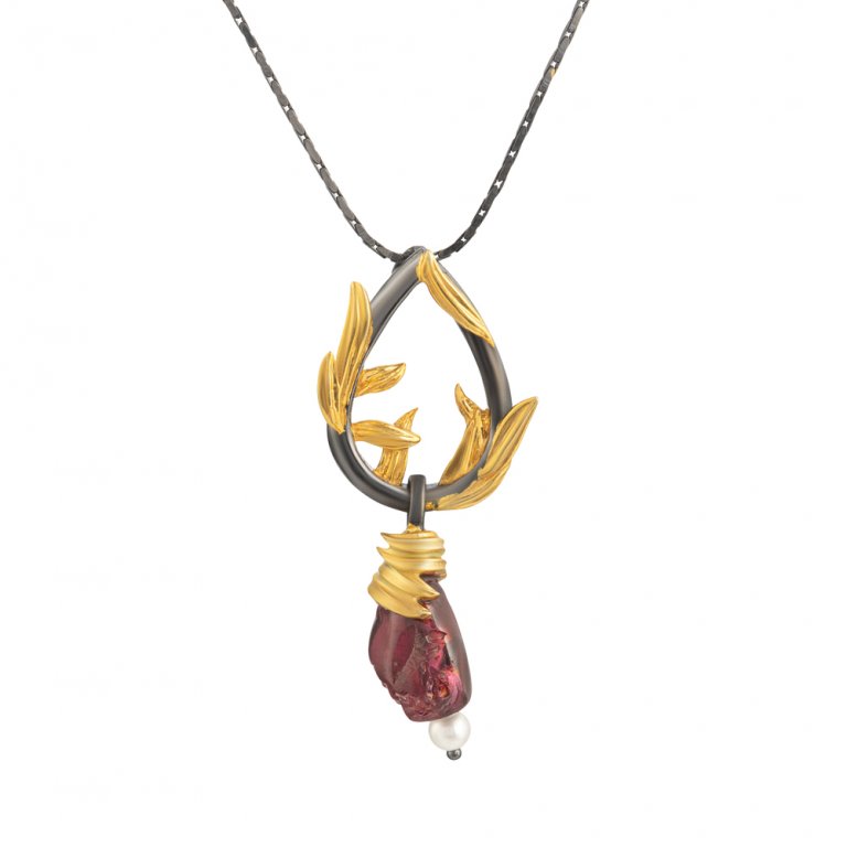 Artemisia Sterling Silver Garnet Necklace