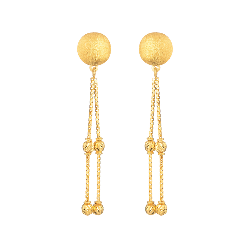 A pair of studded ball gold earrings Java, Indonesia, 7th - 12th century |  印尼爪哇七至十二世紀鑲嵌球金耳飾一對| Magnificent Lustre – Southeast Asian Gold