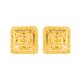 Jali  22ct Gold Square Earring