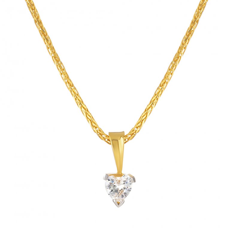 22ct Gold Single Stone Pendant