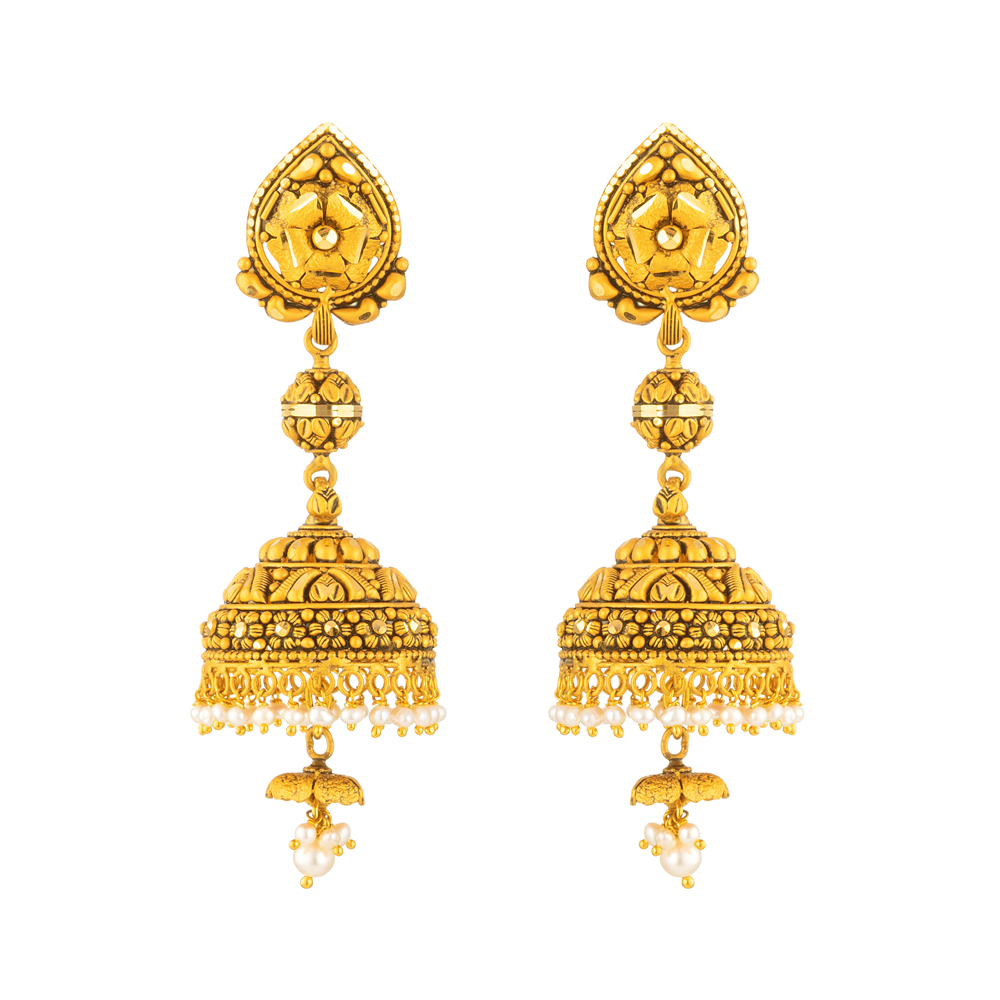 Gold jhumka earrings uk 2025