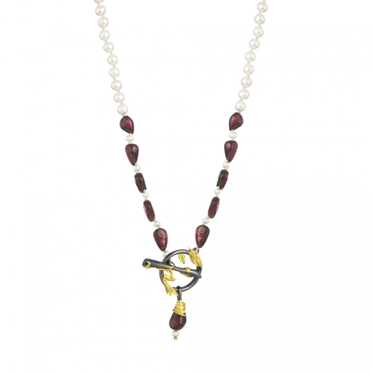 Artemisia Sterling Silver and Pearl Statement Necklace