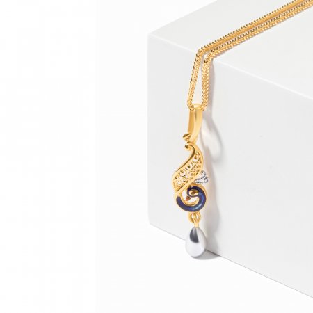Jali Collection 22ct Gold Peacock Pendant