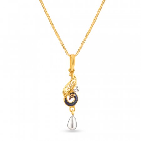 Jali Collection 22ct Gold Peacock Pendant