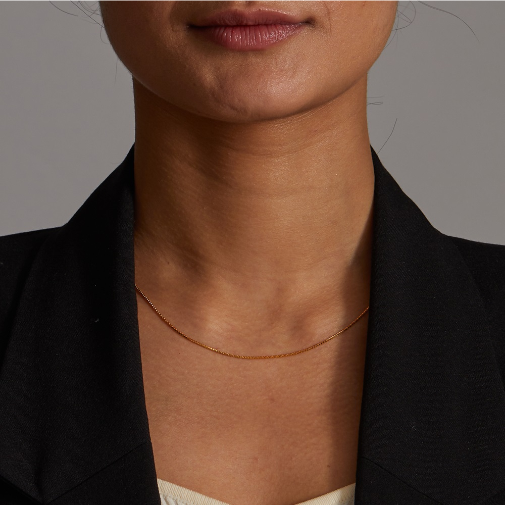 Womens gold box chain cheap