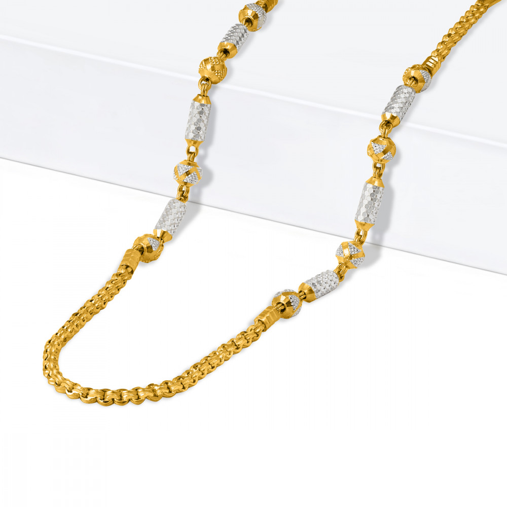 22ct Gold Fancy Chain with Rhodium Finish