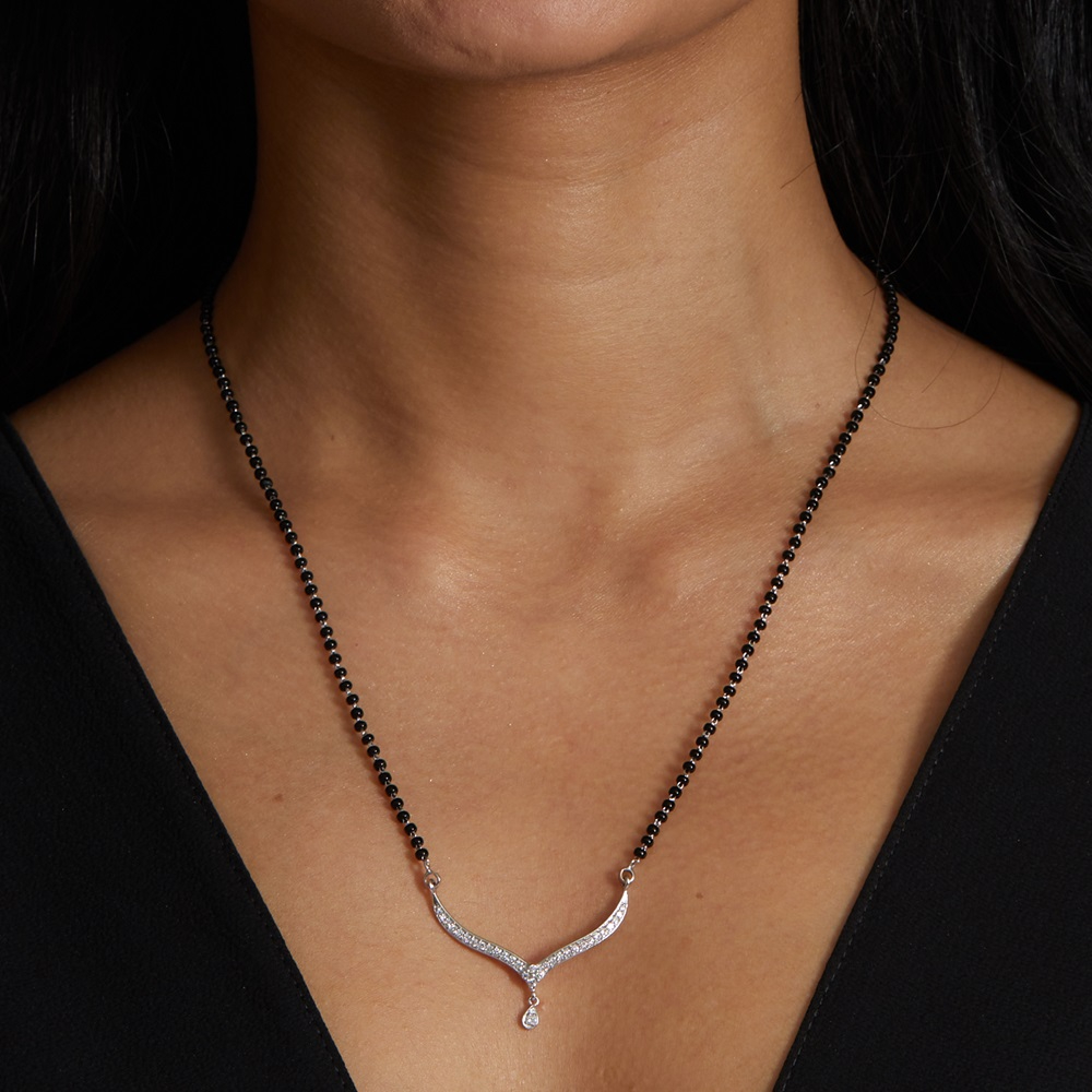 18ct White Gold Diamond Mangalsutra