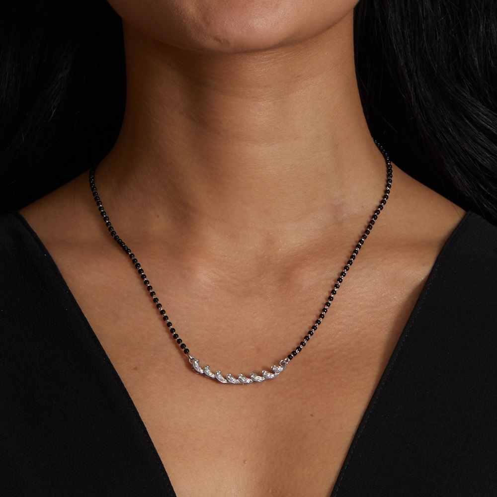 White gold mangalsutra chain new arrivals