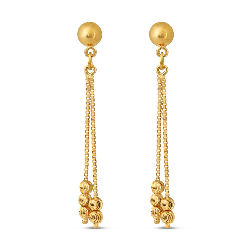 Retailer of 22 carat gold ladies earrings rh-le920 | Jewelxy - 215131