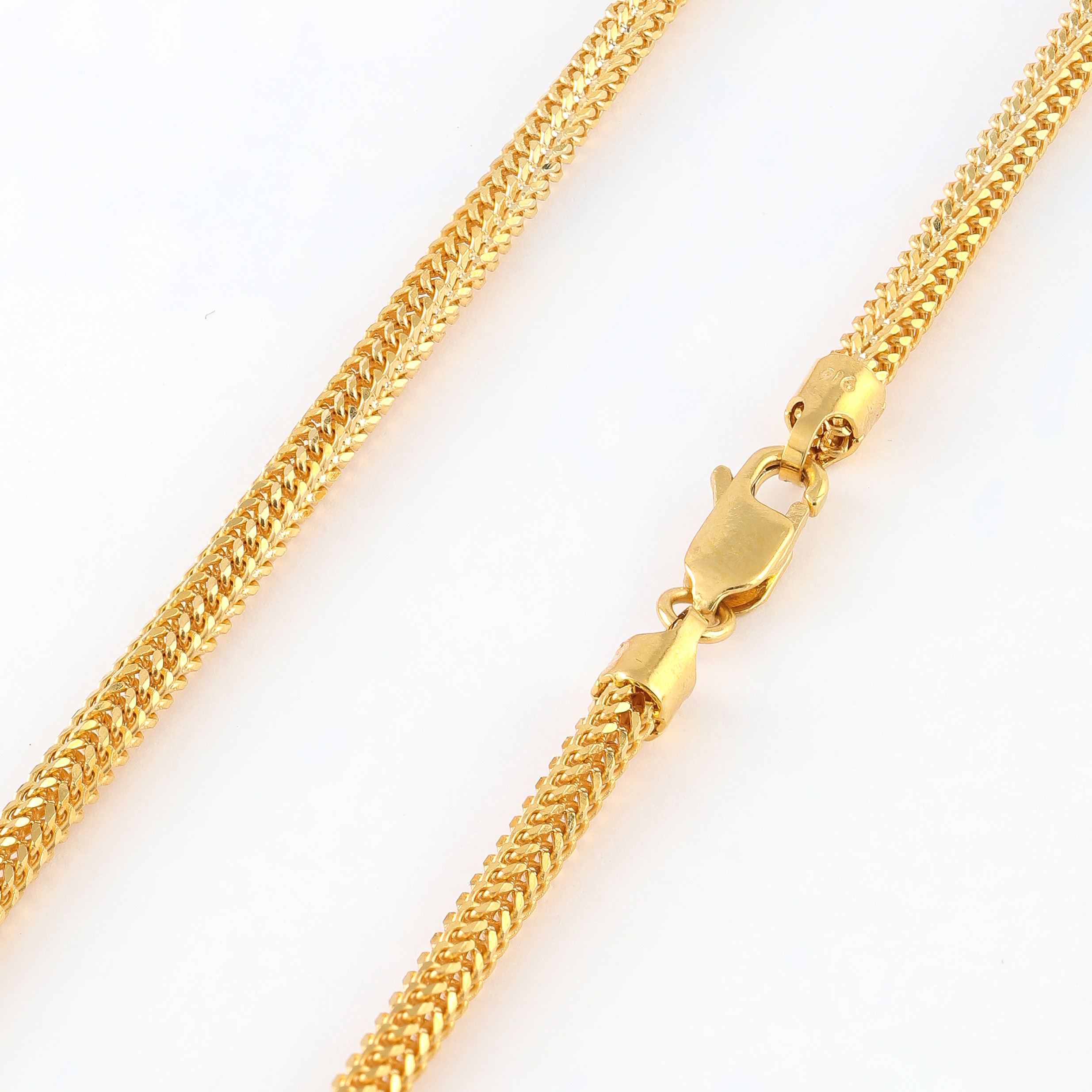 Gold Foxtail Chain in 22 Inches PureJewels UK
