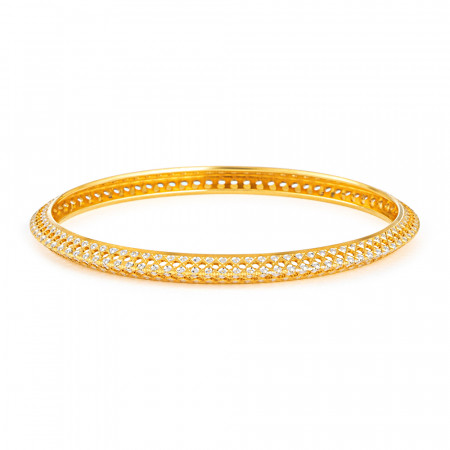 22ct Gold Rhodium Finish Bangle | Daily Wear | Size 2.6