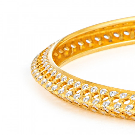 Rhodium-Polished 22ct Gold Bangle | Daily Wear | 2.5 | Mediumweight