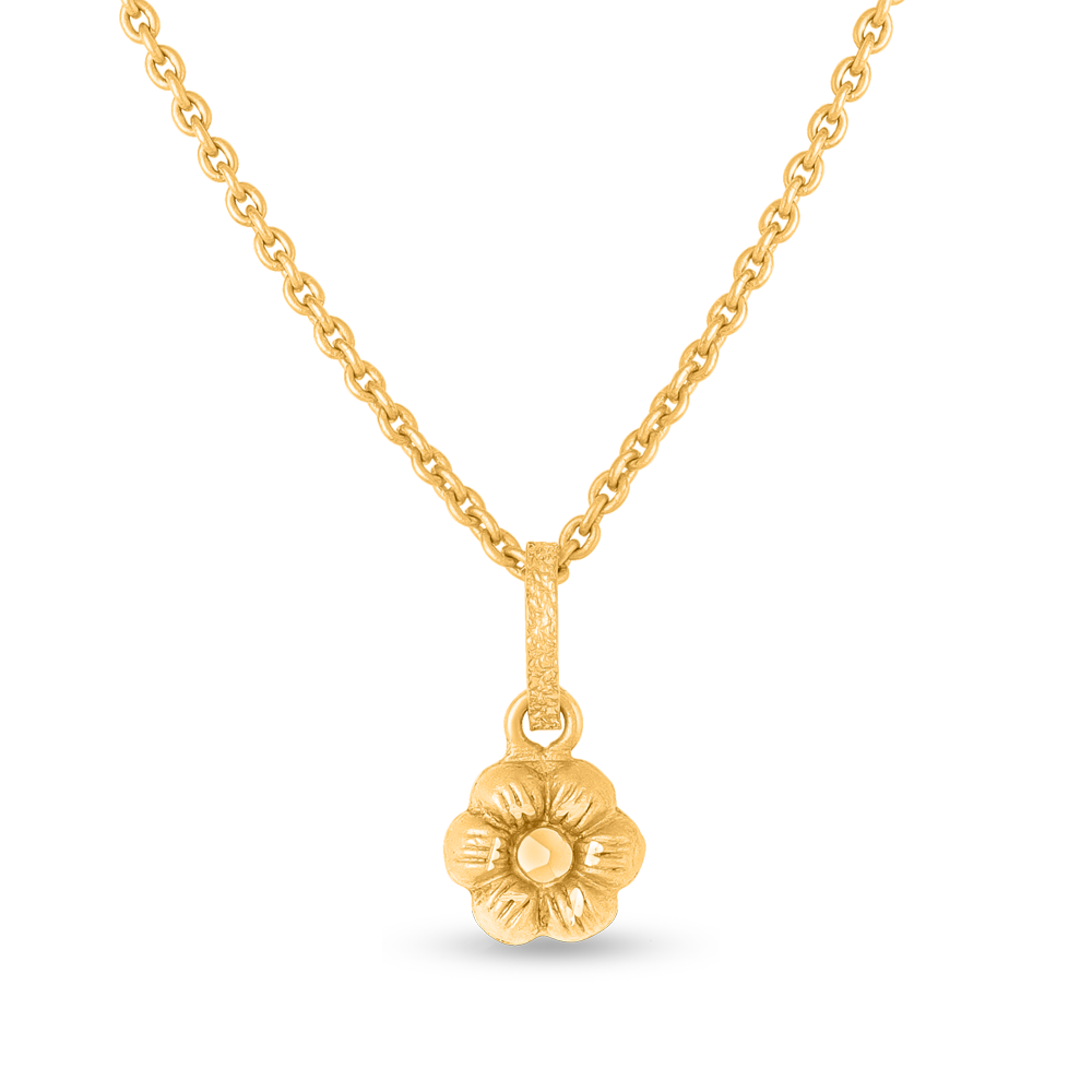 Gold Floral Pendant for Ladies Diameter 6mm PureJewels