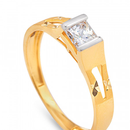 22 carat Gold Cubic Zirconia Ring Size N