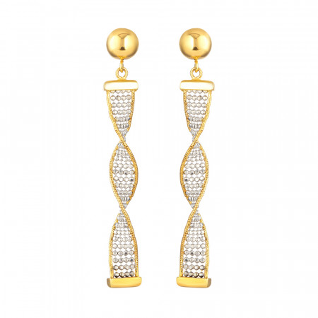 22ct Gold Rhodium Finish Drop Earrings