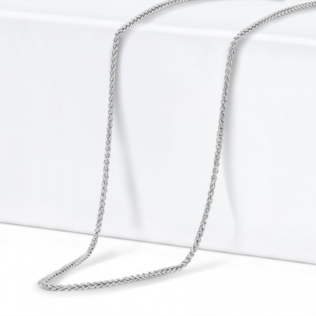 18ct White Gold | Spiga Chain | 18 Inches | 1mm Thick