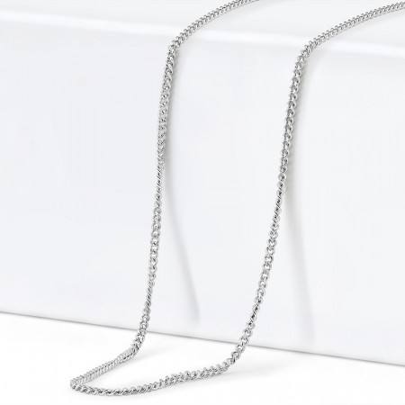 18ct White Gold | Curb Chain | 18 Inches | 1.2mm Thick