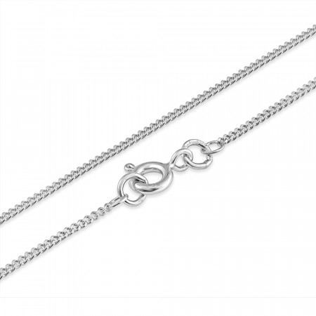 18ct White Gold | Curb Chain | 18 Inches | 1.2mm Thick