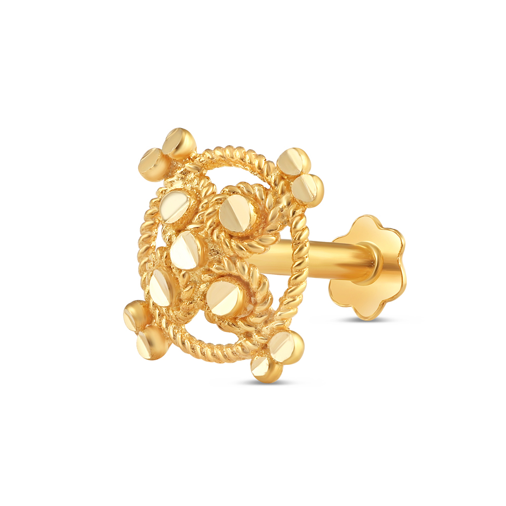 18ct Gold | Indian Gold Nose Stud | 8mm Thick - £145.00 (SKU:41387)