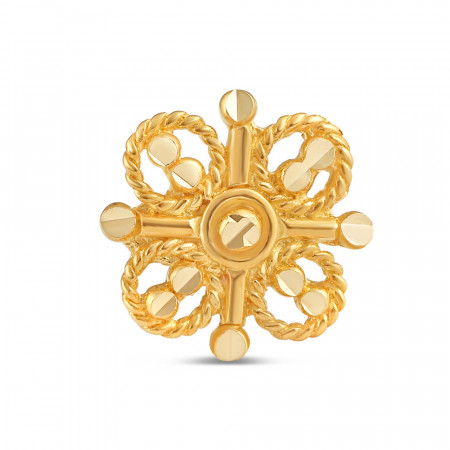 18ct Gold | Yellow Gold Filigree Nose Pin Stud | 7.6mm Diameter