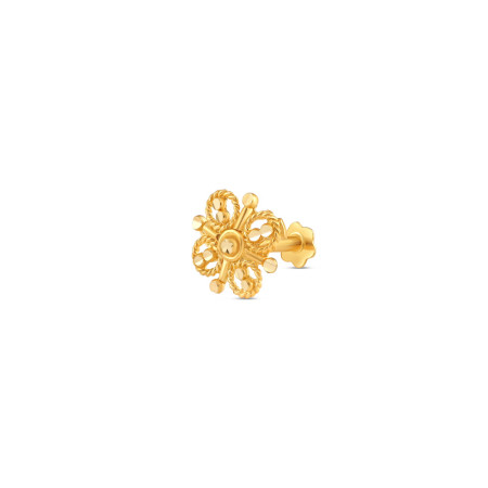 18ct Gold | Yellow Gold Filigree Nose Pin Stud | 7.6mm Diameter