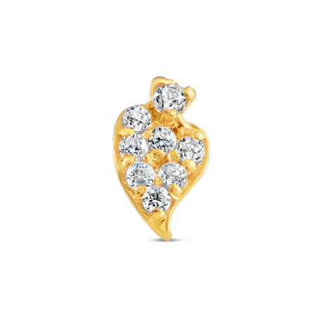 18ct Gold | CZ Stone Nose Pin Stud | 4.4mm Thick