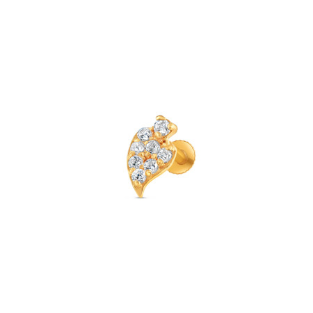 18ct Gold | CZ Stone Nose Pin Stud | 4.4mm Diameter