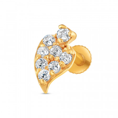 18ct Gold | CZ Stone Nose Pin Stud | 4.4mm Diameter