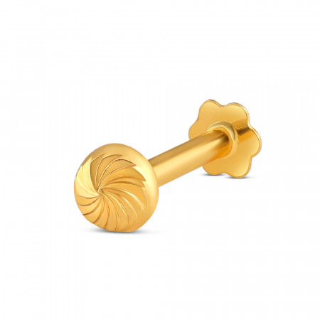 18ct Gold | Plain Yellow Gold Nose Pin Stud | 3.3mm Diameter