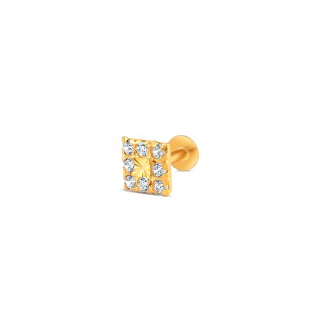18ct Gold | CZ Stone Nose Pin Stud | 4.8mm Thick