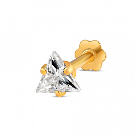18ct Gold Screw Back Indian Nose Pin | 4.3mm Thick
