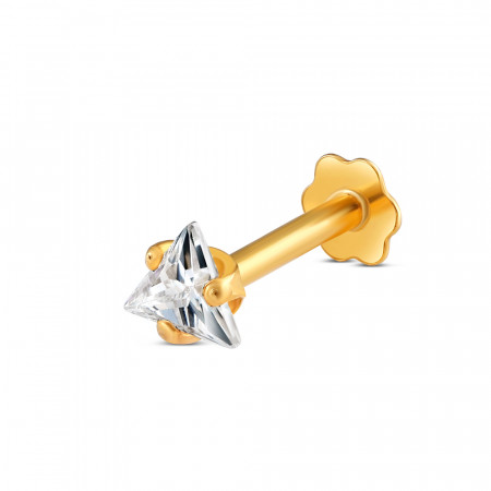 18ct Gold | Nose Ring Stud | 3.2mm Thick