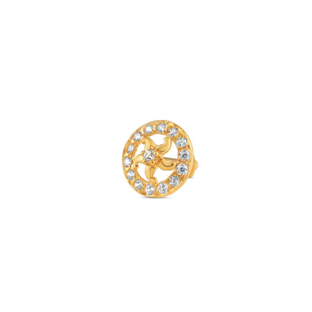 18ct Gold | Round Shape Nose Pin Stud | 9mm Thick