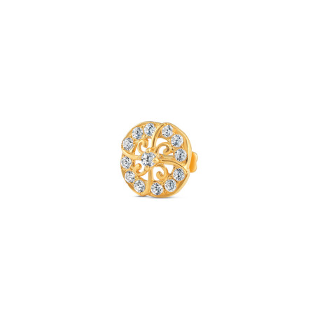 18ct Gold | CZ Cluster Nose Pin Stud | 8.3mm Thick
