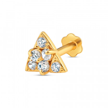 18ct Gold | Yellow Gold Triangle Nose Pin Stud | 5mm Thick