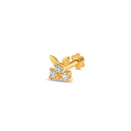 18ct Gold Tiny Nose Pin Stud | 4.4mm Thick