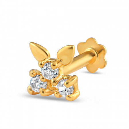 18ct Gold Tiny Nose Pin Stud | 4.4mm Thick