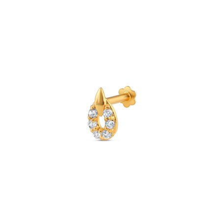 18 Carat Indian Gold Nose Screw Back Stud | 7mm Thick