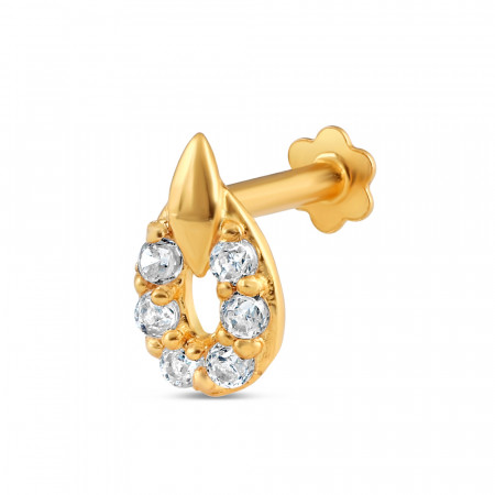 18 Carat Indian Gold Nose Screw Back Stud | 7mm Thick
