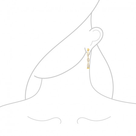 22ct Gold Rhodium Finish Drop Earrings
