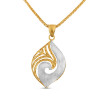 22ct Gold Pendant | Rhodium Finish | Leaf Shape