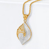 22ct Gold Pendant | Rhodium Finish | Leaf Shape