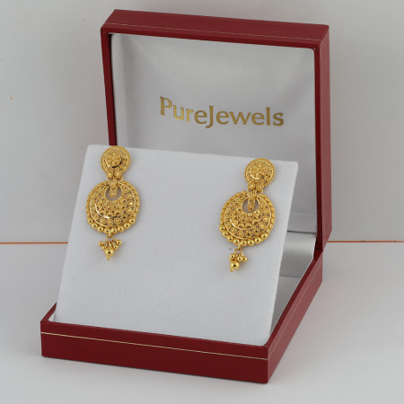Bridal Drop Earrings 22ct Gold Jewellery PureJewels