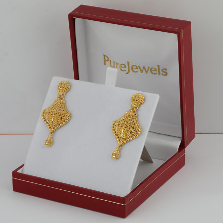 22ct Gold Drop Bridal Earrings