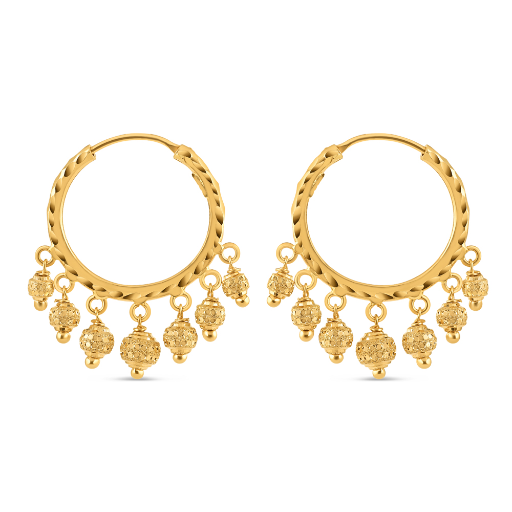 Asian Gold Hoop Earrings - £729.00 (SKU:41855)